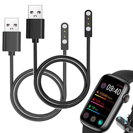 smaate smart watch Cables Compatible with FITVII and MorePro HM08 1.47” smart watch, 2-Pack