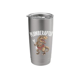 Plumber Dinosaur T-Rex Pipe Wrench Dino Funny Plumbing Stainless Steel Insulated Tumbler
