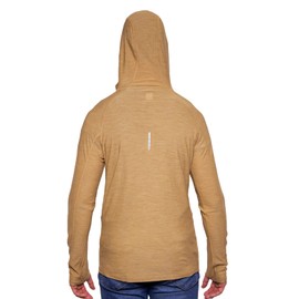 MERIWOOL Men’s Base Layer Hoodie Lightweight Merino Wool Long Sleeve Thermal Sand