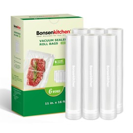 [2025 Upgraded] Bonsenkitchen 6 Rolls 11" x 16' Vacuum Sealer Bags for Food with a Color Box, Easy to Store, Commercial Grade, BPA Free, Great for Food Storage or Sous Vide, VB21
