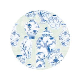 Caspari Glazed Porcelain Celadon Salad & Dessert Plates - 8 Paper Plates per Pack