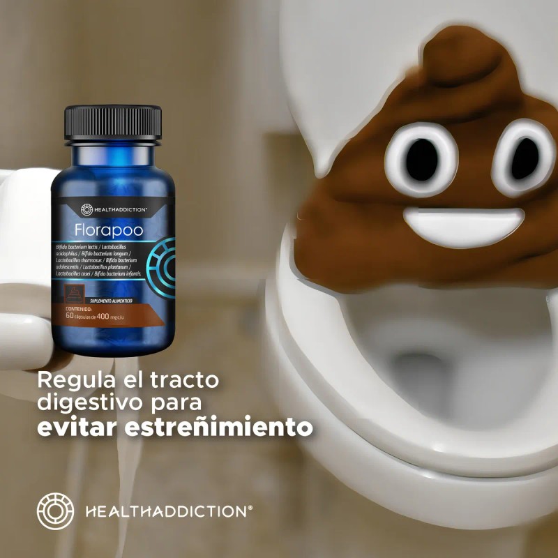 HEALTHADDICTION - Probióticos Florapoo - Alivia Estreñimiento y Mejora Digestión