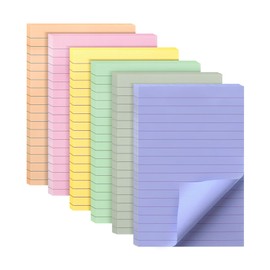 Mr. Pen- Lined Sticky Notes 4x6, 6 Pads, 45 Sheet/Pads, Morandi Colors, Sticky Notes with Lines