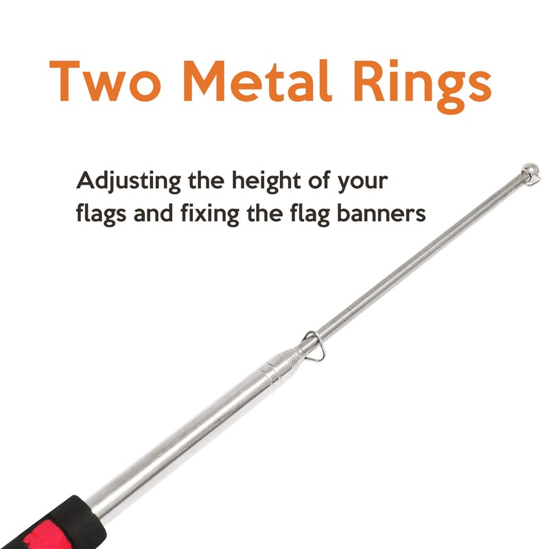 ValueHall Handheld Flagpole 2Pcs Lightweight Extendable Stainless Steel Handheld Flagpole
