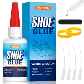 Nanoxa Shoe Glue, 34g Super Strong Shoe Glue Sole Repair Kit, Waterproof & Fast Drying Shoe Repair Adhesive for Sole, Sneaker, Leather, Boot, Heel, Sandal, Handbags and More