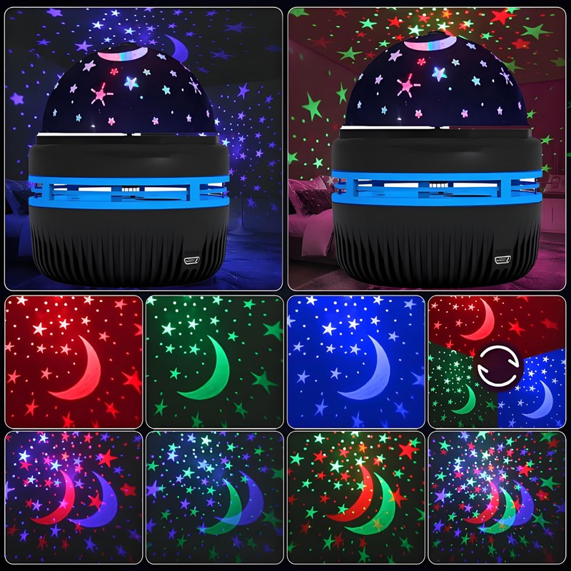 Lancoon 2 Pack Star Projector Night Light Kids Toys Mini