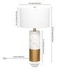 Henn&Hart 13" Marble/Brass Marble/Metal/Fabric Table Lamp