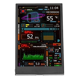 ASHATA 3.5 Inch IPS USB Mini Screen, Computer Temperature Monitor, Plug and Play PC Sensor Panel Display with Two USB Ports, CPU Data Monitor with Visual Theme Editor for GPU