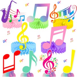 Music Note Theme Honeycomb Centerpieces Music Birthday Party Decorations 11pcs Colorful Music Note Centerpiece Decoration for Musical Birthday Music Piano Theme Party Baby Shower Supplies