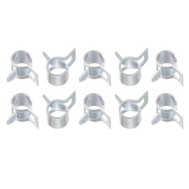 uxcell 20pcs 5mm Spring Band Type Action Fuel/Silicone Vacuum Hose Pipe Clamp Low Pressure Air Clip Clamp, Zinc Plated