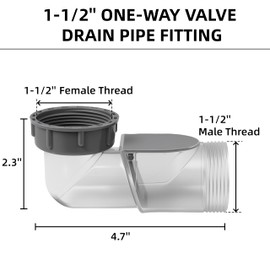 1-1/2" Anti-Odor Sink Trap, One-Way Drain Valve Backflow Preventer, 1 1/2" P Trap Replacement, Kitchen Sink & RV Sink Drain Connector (Transparent)