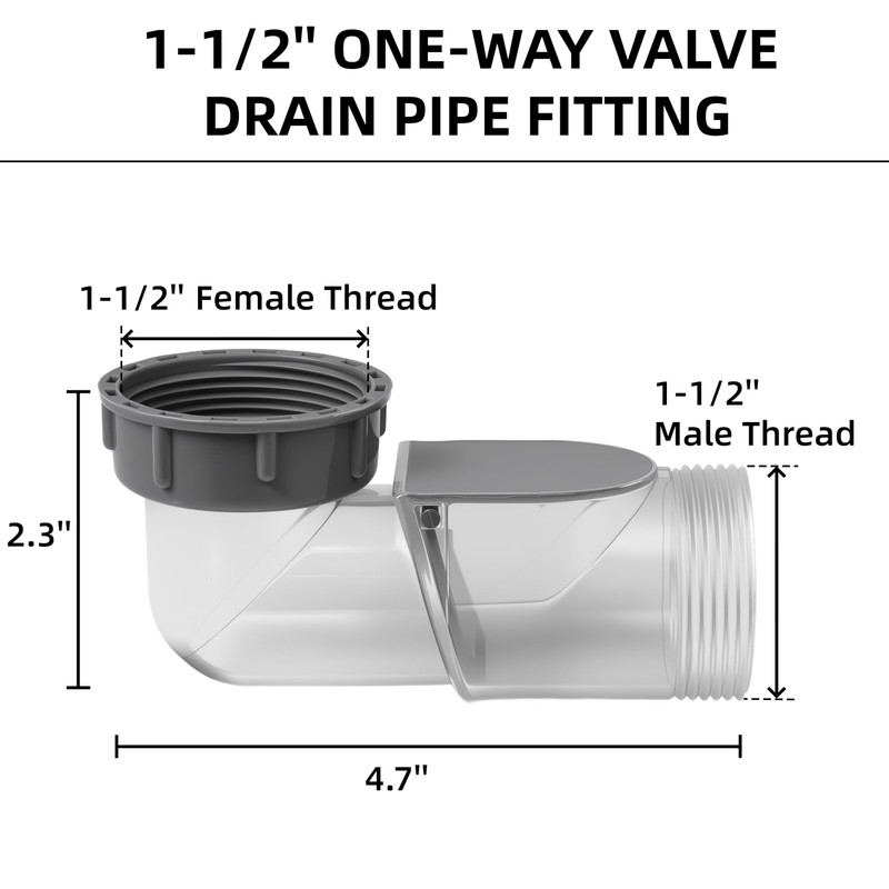 1-1/2" Anti-Odor Sink Trap, One-Way Drain Valve Backflow Preventer, 1