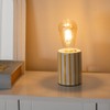 ValueLights | Small Ceramic Bedside Table Lamp White & Yellow