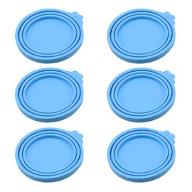 Oedema 6 Pcs Can Lids Pet Food Can Cover Universal Silicone Cat Dog Food Can Lids Fit 3 Different Size Standards for Cat and Dog Cans,Blue