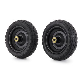 Gorilla Carts 10 Inch No Flat Replacement Wheel, Pneumatic Flat Free Cart Tires for Utility Garden Cart, Wheelbarrow, Dolly, and Wagon (2 Pack)