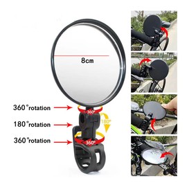 OUDQFCJ Bicycle Mirrors 360° Rotatable & Foldable for Handlebars 15-35 mm E-Bike Road Bike Mountain Bike Pack of 2