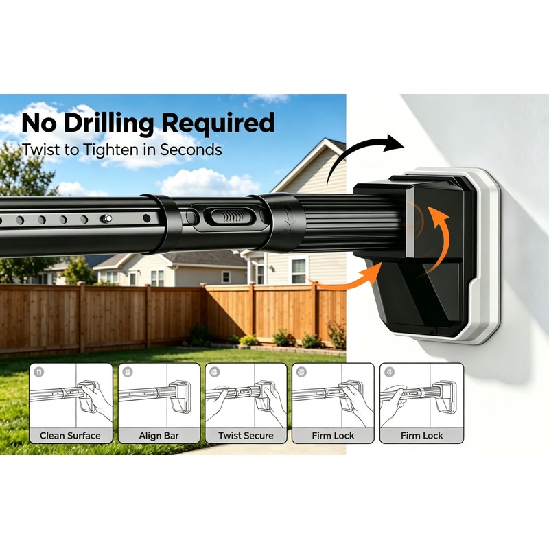 Tension Shower Curtain Rod No Drilling,Extra Long Tension Rod 41-88