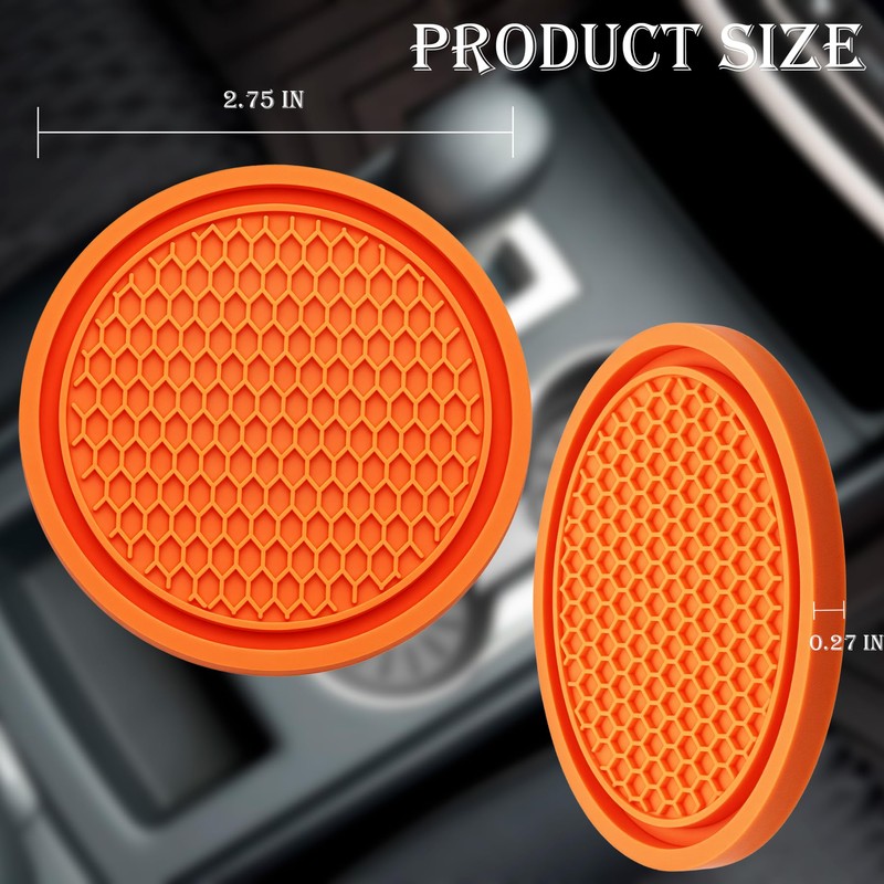 MEAJOO 4PCS Car Cup Holder Coaster, Universal Auto Non-Slip Cup
