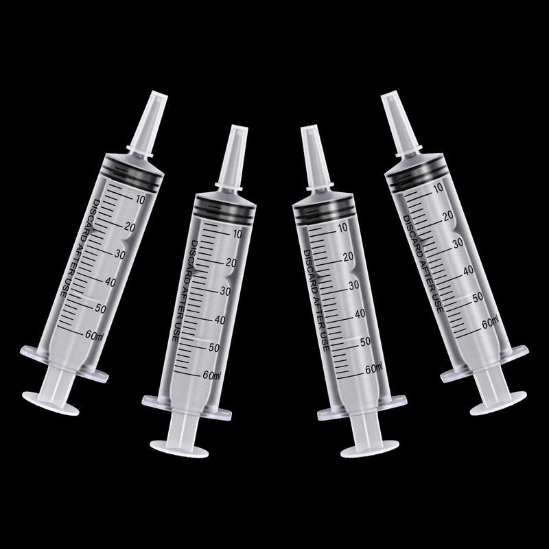 6 Pack 60ml/cc Plastic Syringe Large Syringes Catheter Tip Sterile