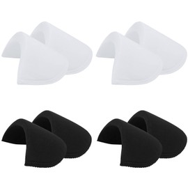 4 Pairs Covered Set-in Shoulder Pads Sewing Foam Pads Sponge Shoulder Pad Shoulder Enhancer for Women Men Blazer Suit Coat Jacket Clothes Sewing Accessories (2 Black + 2 White)