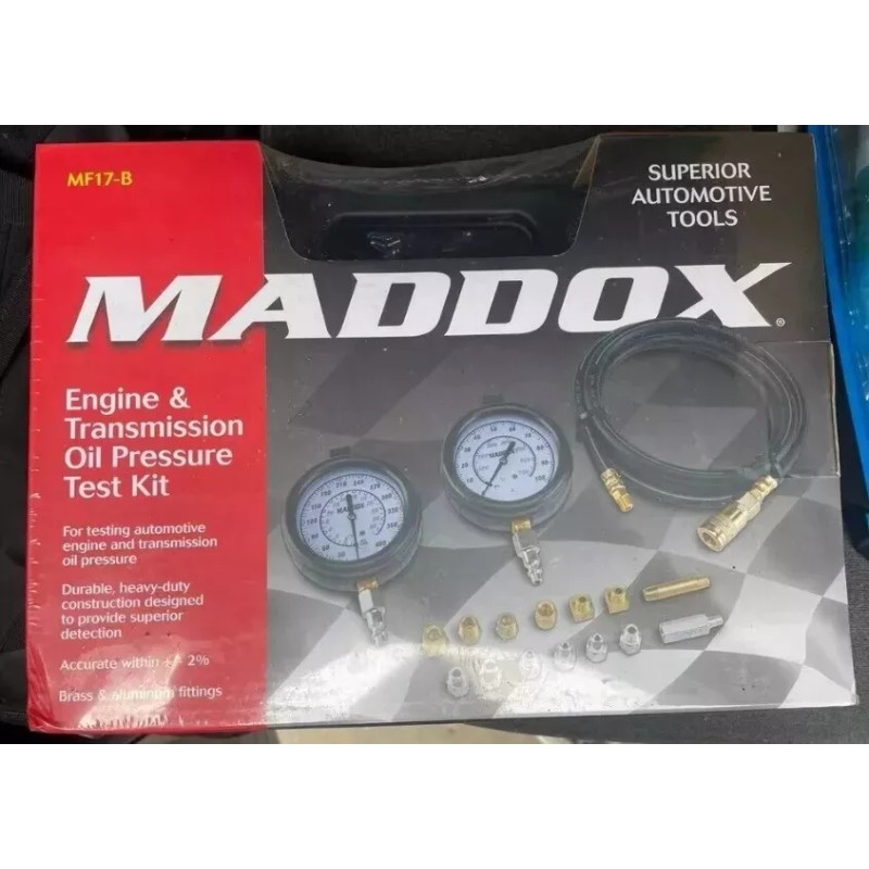 Maddox Automotive Engine Transmission Oil Pressure Tester Gauge Diagnostic Test