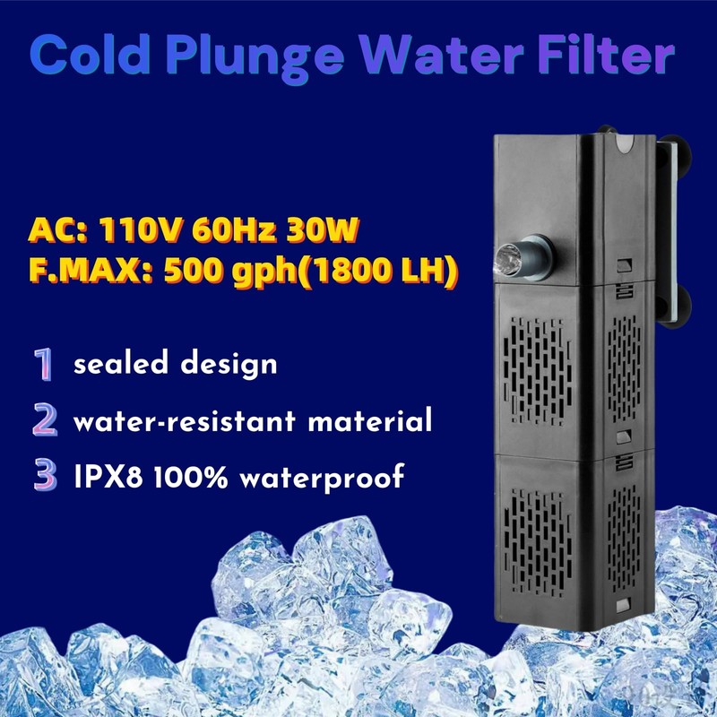 Cold Plunge Filter with 2 Water Flow Outlet, 500 GPH