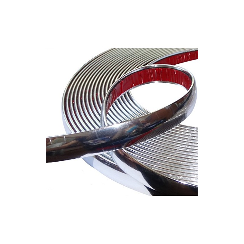 Aerzetix: 20 mm 4.5 m Tape Strips Chrome Nickel Silver