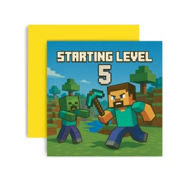 Huxters Gamer 11th Birthday card for Boy - Mine Steve Creeper Blocks Level 11 Unlocked Controller Bday for Son Great Grandson Nephew Brother Happy Greetings - 14.8cm (11th)