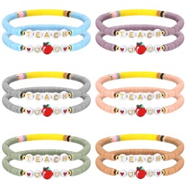 Landical 12 Pcs Teacher Appreciation Gift Women Teacher Bracelets from Student for Christmas Valentines Birthday Party