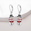 Christmas Snowman Earrings for Women Dangling Sterling Silver Snowman Earrings