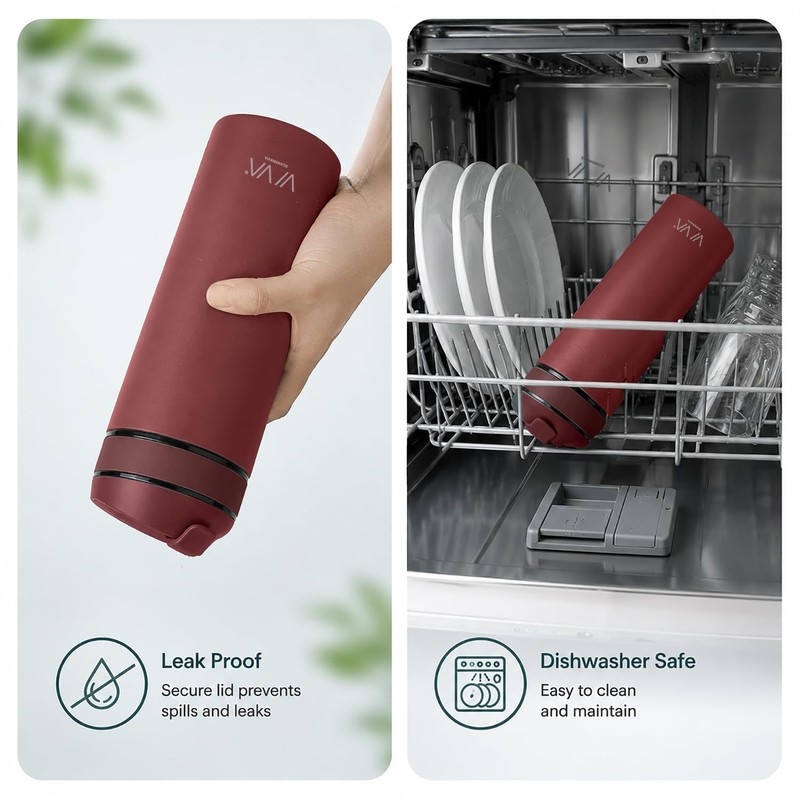 VIVA Recharge Insulated Travel Tea Infuser Bottle Loose Leaf, 460ml,