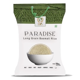 BIG – PARADISE 10 LB Long Grain Basmati Rice, White Super Basmati Rice, Basamic Rice from India, Gluten Free Rice, White Uncooked Rice, Extra Long Grain Basmati Rice