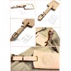 Rustic Riveted Compass Rose Tan and Green Leather Luggage Tag