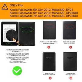 BYCeKe Case for 6" Kindle Paperwhite 2012-2017 (Model Number: EY21/DP75SDI) - Lightweight PU Leather Protective Case with Hand Strap and Auto Sleep/Wake for Kindle Paperwhite 7th/6th/5th Generation,