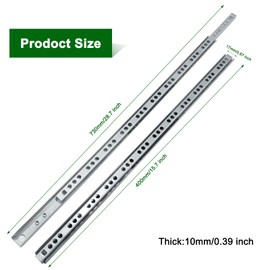 Suiwotin 15.7 Inch Drawer Slides, Metal Drawer Slide Small Drawer Rails Ball Bearing Two Way Slide Track Rail Pack of 12 (0.7" Wide)