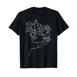 Modern Line Art Woman Face Design Elegant Minimalist T-Shirt