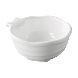Fukui Craft Melamine 9.6 Elegant Twist Single Mouth Small Bowl, White Gloss 51024230