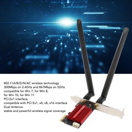 265AC Pro PCIE Wi-Fi Card 1200Mbps (2.4GHz 300Mbps + 5GHz 867Mbps) Dual Antenna WiFi Adapter Network Cards for Win 7 8 10 11, Bluetooth 4.2