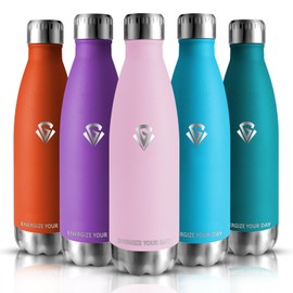 Grsta Stainless Steel Water Bottle, 500 ml, Sports Water Bottle, Double-Walled Vacuum Insulated, Thermos Flask, Leak-Proof, BPA-Free Water Bottle for Fitness, Outdoor, Gym
