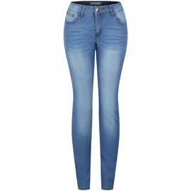 2LUV Pantalones vaqueros ajustados elásticos con 5 bolsillos para mujer, azul claro (Light Blue1), 33