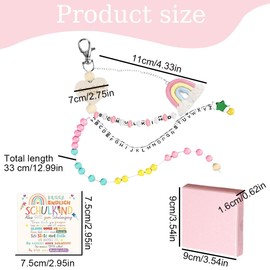 WUSJCOF 1 Rechenkette Schultüte Füllung, Geschenk Einschulung mit Grußkarte und Geschenkbox, Glücksbringer Schulanfang für Mädchen Schulkind 2025