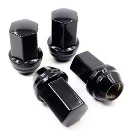 Set of 24 Veritek 14x1.5mm OEM Factory Style 1.80 Inch Length 7/8 22mm Hex Duplex Large Acorn Seat Wide Base Replacement Black Lug Nuts for Buick Cadillac Chevy Chevrolet GMC Factory Wheels