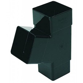 FLOPLAST 65mm Square 67 Degree Downpipe Branch - Black