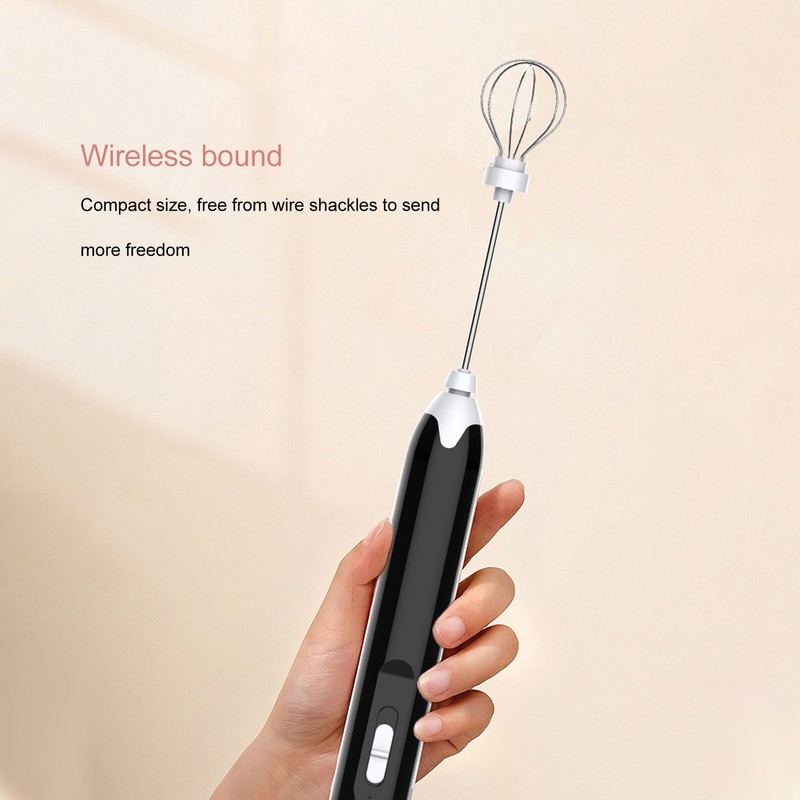 Electric Egg Beater Portable Multi Gears Milk Frother Rechargeable Kitchen