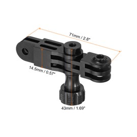 PATIKIL Adjust Arm Straight Joints Mount, 90 Degree Adapter Rotation Mount Extension Arm for Action Camera, Black