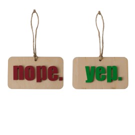 Nope Yep Do Not Disturb Sign,Work Door Hanger Door Sign Office Sign (double side Nope Yep), Double Sided Aesthetic Hanger Plaque for Room Front Door Porch Home Décor, Funny Wooden Door Sign Hanger
