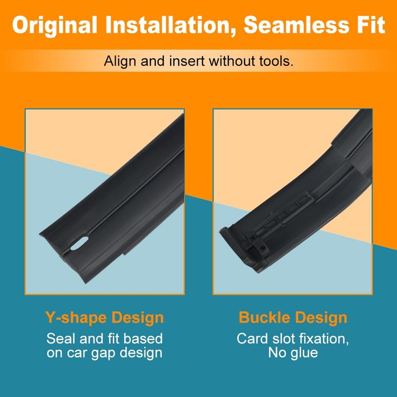 JDMON Roof Drip Molding Weatherstrip Compatible with Toyota Tundra Double