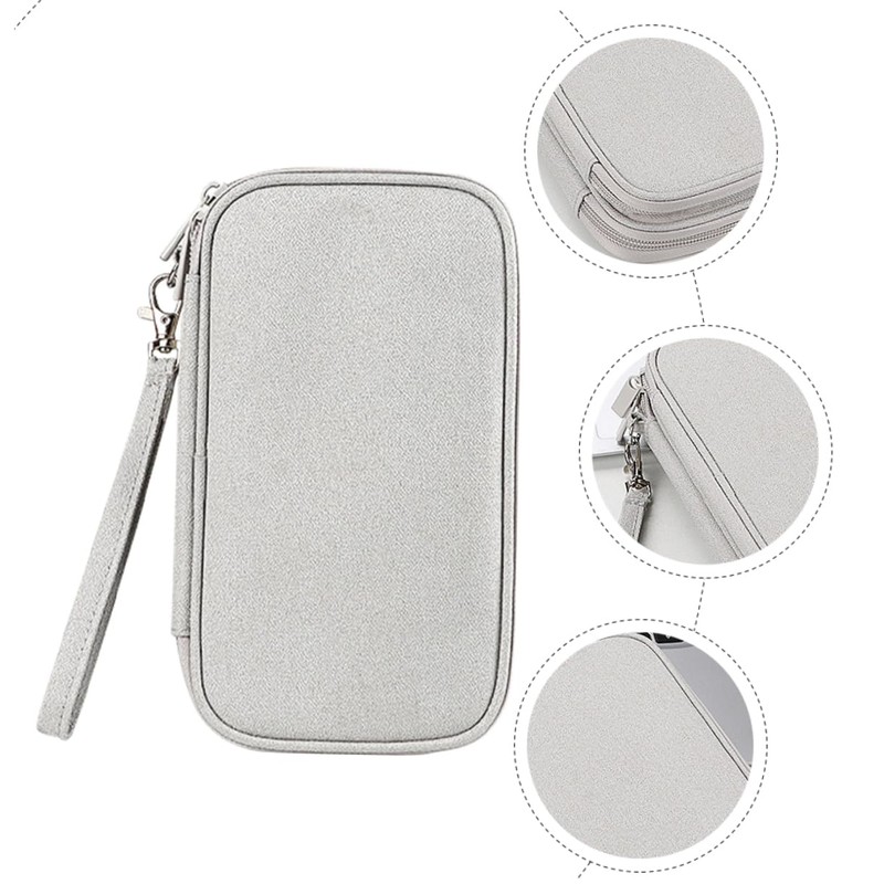 KOMBIUDA Multi Functional Electronic Organizer Bag Double Layer Cable Storage