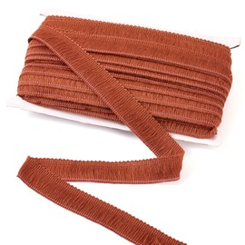 Beadthoven 27 Yards 1 Inch Fringe Tassel Ribbon - Polyester Lace Trim for Sewing Clothing, Cushions, Pillow, Curtain, Home Decorations, DIY Crafts - Chocolate