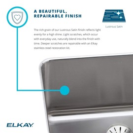 Elkay Lustertone Classic DRKR25172FRM Single Bowl Drop-in Stainless Steel Classroom Sink